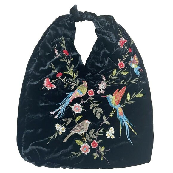 JOHNNY WAS ZWAZO BLACK KNOTTED VELVET BAG - Picture 8 of 8